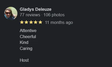 5 star review for Peggy cheyo coaching