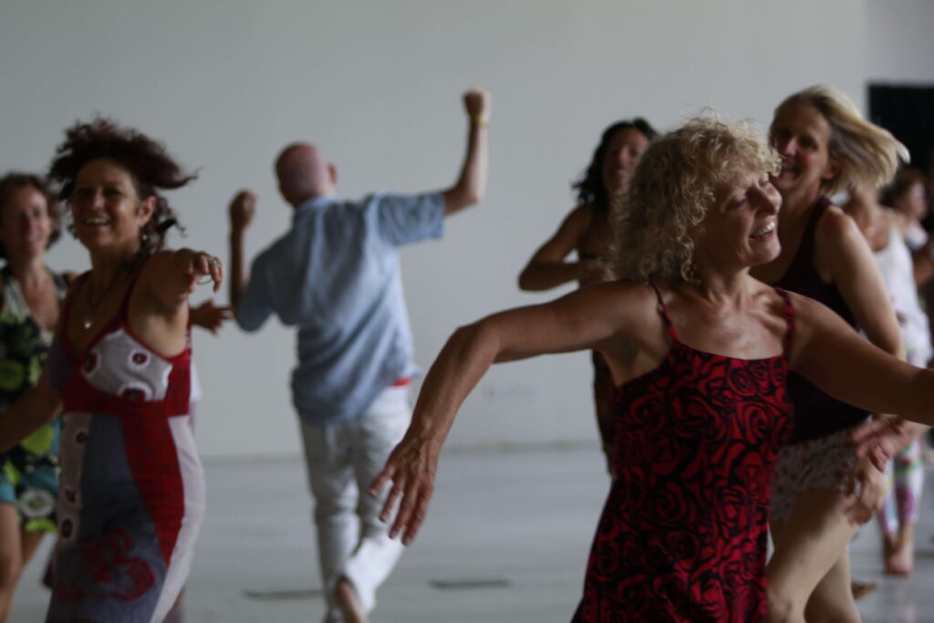 biodanza session with adults dancing