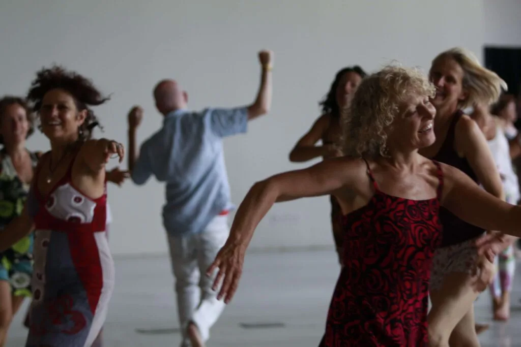 biodanza session with adults dancing